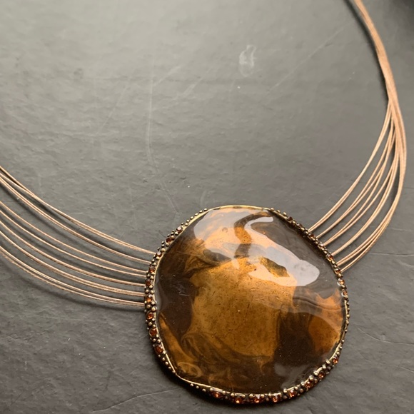 Chico’s Golden Copper Tone Metal Necklace Necklace - Picture 9 of 12